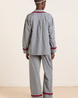 Pyjama 2 pièces Antonia Damson Madder Gingham Marine - Ex - voto