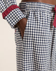 Pyjama 2 pièces Antonia Damson Madder Gingham Marine - Ex - voto