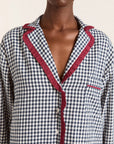 Pyjama 2 pièces Antonia Damson Madder Gingham Marine - Ex - voto