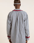 Pyjama 2 pièces Antonia Damson Madder Gingham Marine - Ex - voto