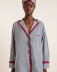 Pyjama 2 pièces Antonia Damson Madder Gingham Marine - Ex - voto