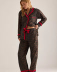 Pyjama 2 pièces Antonia Damson Madder Léopard - Ex - voto