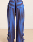 Pyjama 2 pièces Floki Damson Madder Rayures Chocolat et Bleues - Ex - voto
