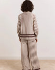 Pyjama 2 pièces Izzy Rayures Choc Ecru Damson Madder - Ex-voto