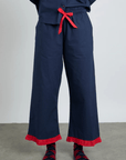 Pyjama 2 pièces Maria Marine et Rouge Damson Madder - Ex - voto