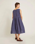 Robe Lully Gingham Noir et Bleu Naïf - Ex - voto