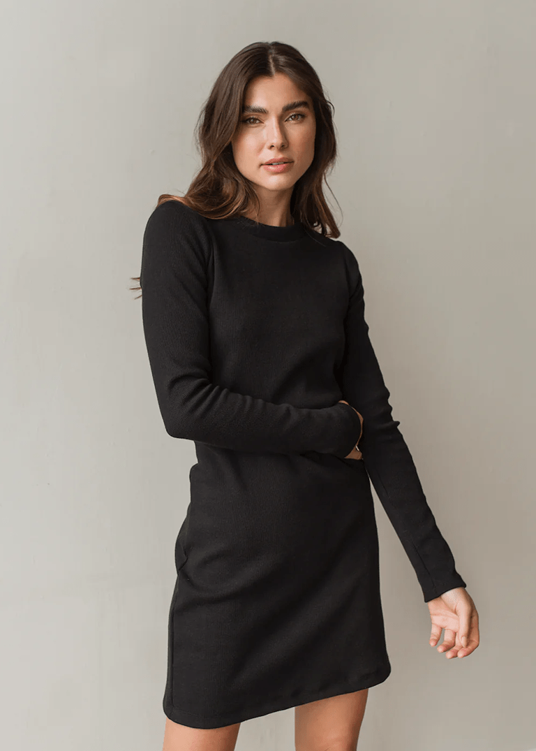 Robe Zoé Rib Noir Dailystory - Ex - voto