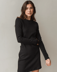 Robe Zoé Rib Noir Dailystory - Ex - voto