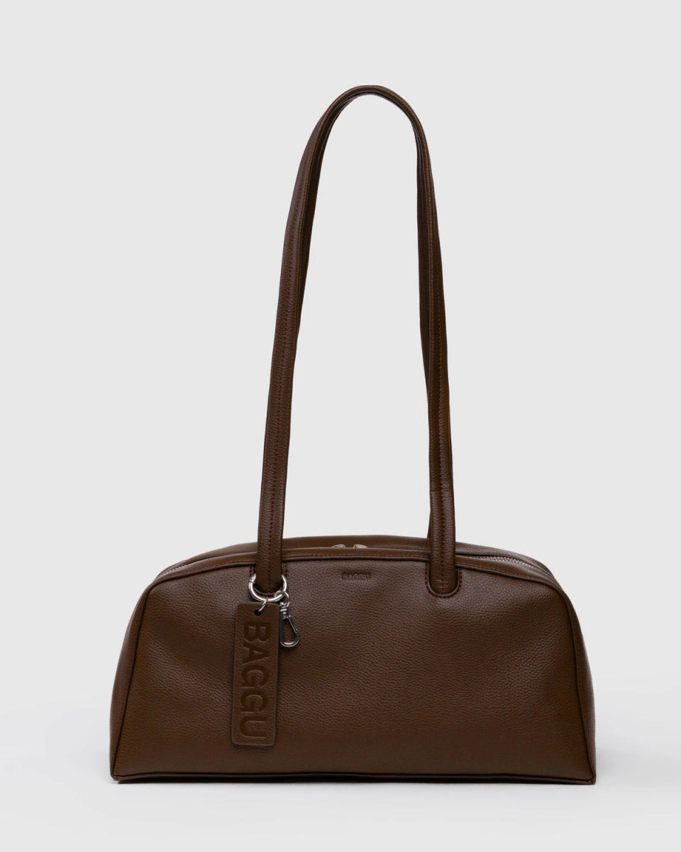 Baggu Brown Recycled Leather Bowler Bag - Final Sale: No returns