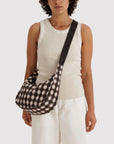 Sac Croissant Medium Baggu Blurred Gingham Brown - Ex - voto