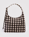 Sac d'Épaule Nylon Baggu Blurred Gingham Brown - Ex - voto