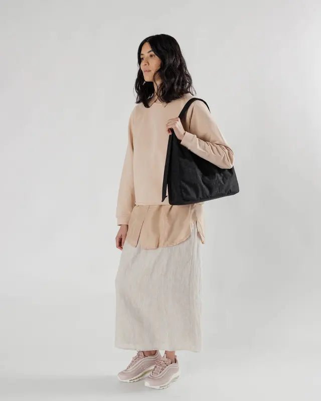 Sac d'Épaule Nylon Baggu Noir - Ex - voto