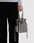 Sac Drawstring Baggu Black and Cream Gingham - Ex-voto