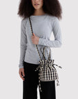 Sac Drawstring Baggu Black and Cream Gingham - Ex-voto