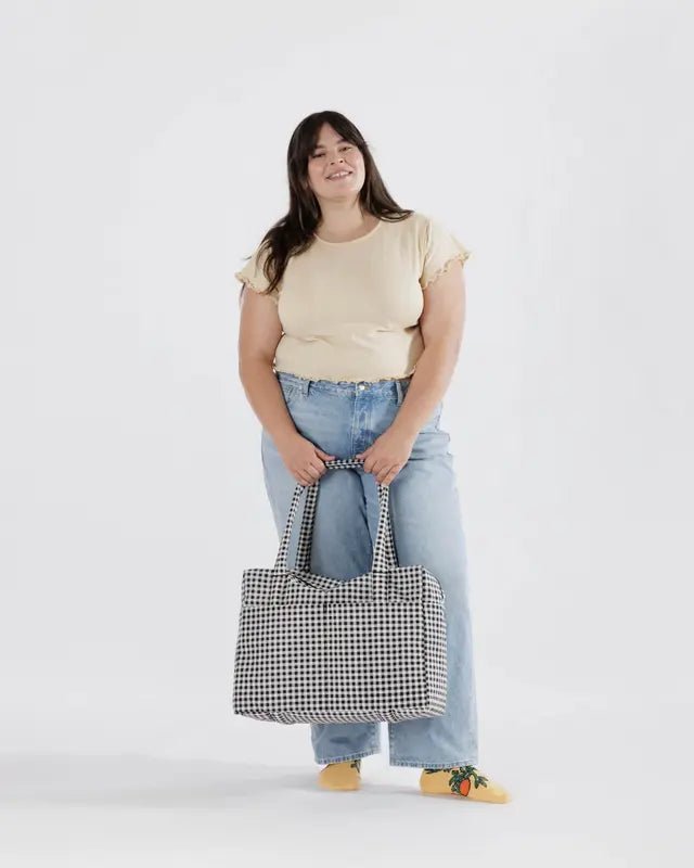 Sac Nuage Carry - on Baggu Gingham Noir et Blanc - Ex - voto