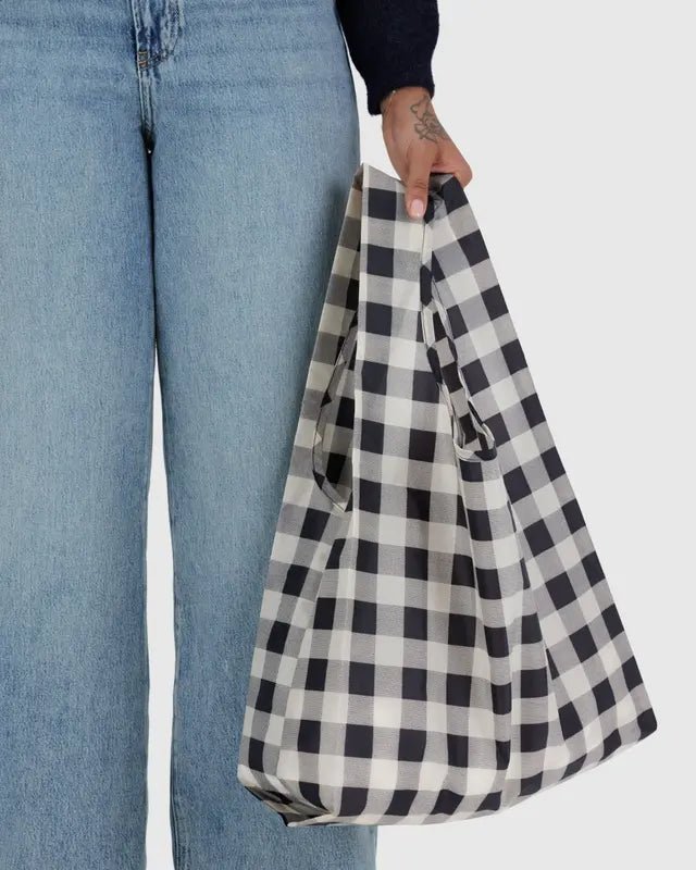 Sac Réutilisable Standard Baggu Black and White Big Check - Ex - voto