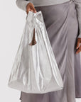 Sac Réutilisable Standard Baggu Métallique Argent - Ex - voto