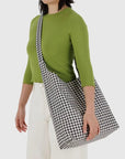 Sac Sling Large Baggu Gingham Noir et Blanc - Ex - voto
