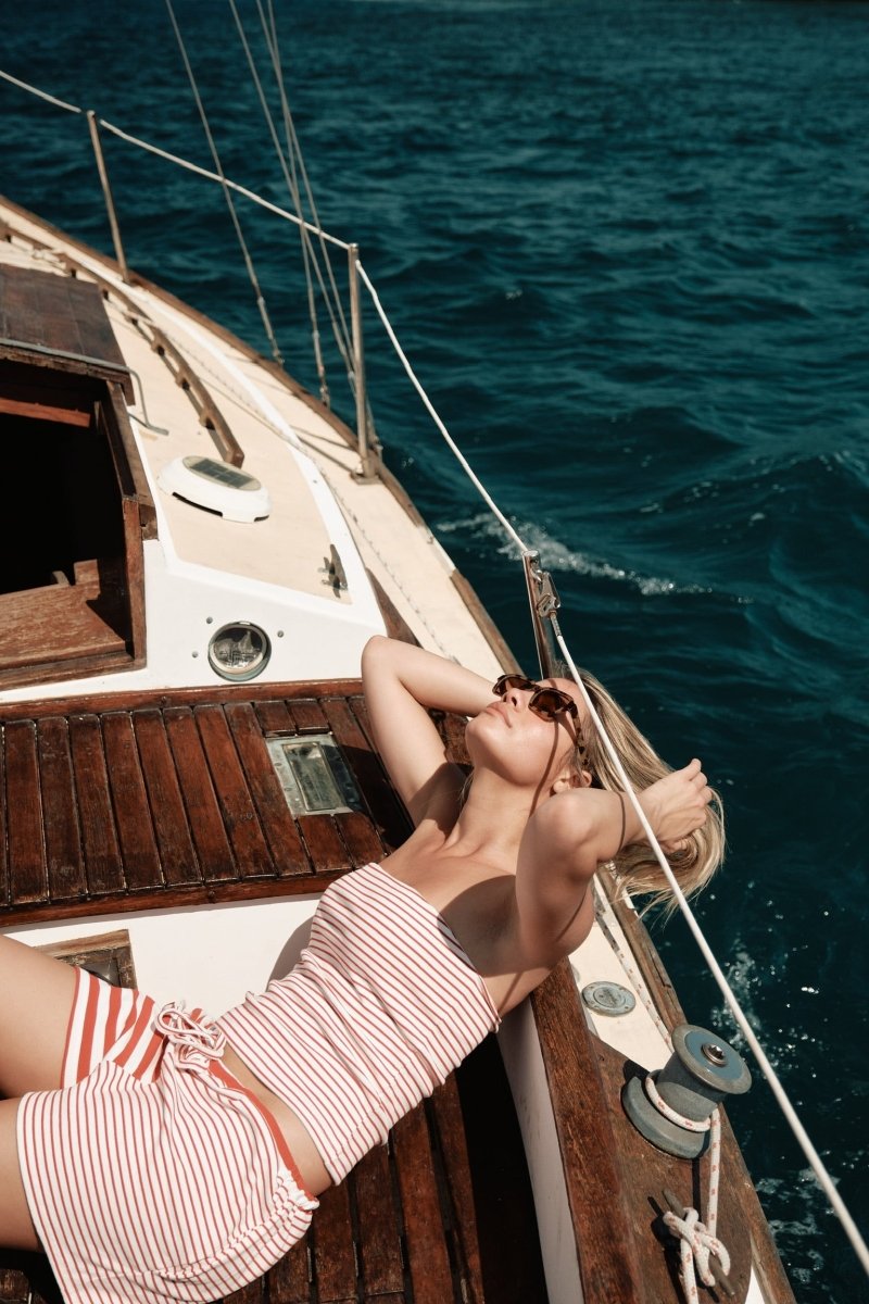 Short Alexia Rayures Rouges Dailystory SOLDE - Vente Finale - Ex - voto
