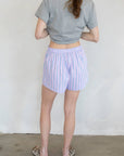 Short Boyfriend Rayures Lilas Things Between - Ex - voto