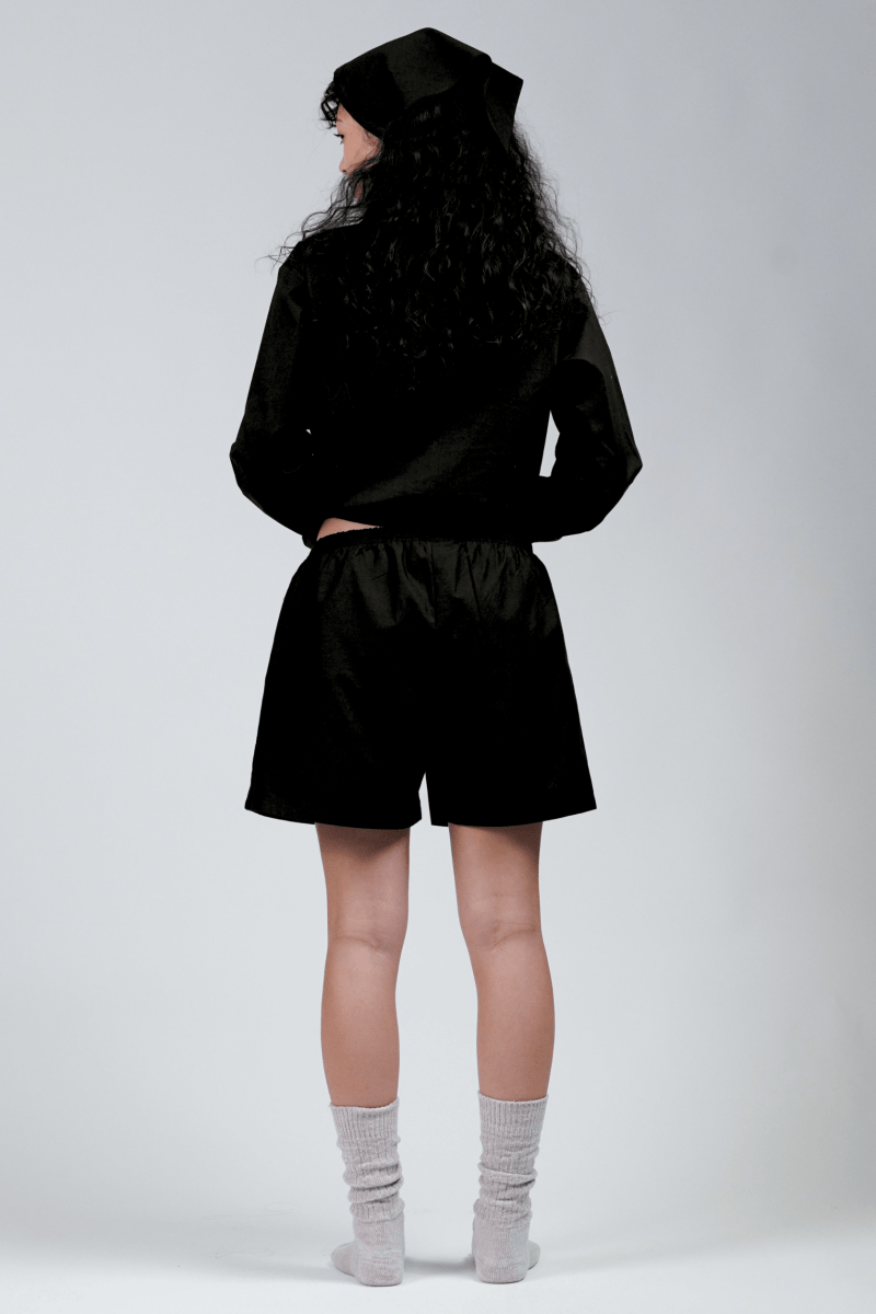 Short Noir Poplin Wildflo - Ex - voto