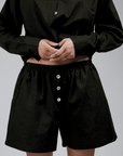 Short Noir Poplin Wildflo - Ex - voto