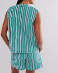 Short Rafe Damson Madder Rayures Vertes SOLDE - Vente Finale - Ex - voto