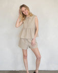 Shorts Billie Beige Rayures Things Between - Ex - voto
