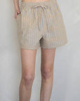 Shorts Billie Beige Rayures Things Between - Ex - voto