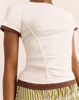 T-Shirt Alicia Blanc Damson Madder - Ex-voto