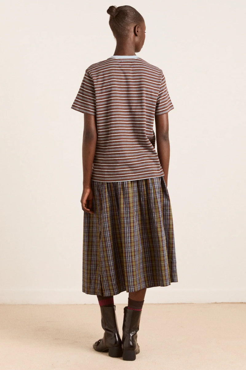T-Shirt Ariel Damson Madder Brun et bleu - Ex - voto