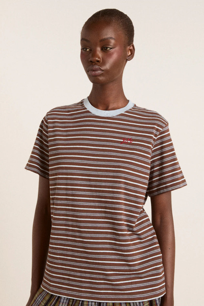 T-Shirt Ariel Damson Madder Brun et bleu - Ex - voto