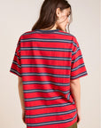 T-Shirt Ariel Rayures Rouges et Marines Damson Madder - Ex - voto