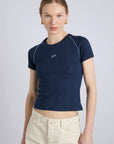 T-shirt Aster Pointelle Marine Damson Madder - Ex - voto