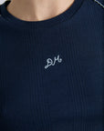 T-shirt Aster Pointelle Marine Damson Madder - Ex - voto