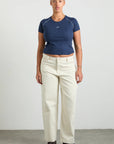 T-shirt Aster Pointelle Marine Damson Madder - Ex - voto