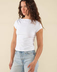 T-Shirt Brisa Boat Neck Blanc NLT - Ex - voto