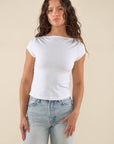 T-Shirt Brisa Boat Neck Blanc NLT - Ex - voto