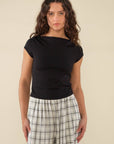 T-Shirt Brisa Boat Neck Noir NLT - Ex - voto