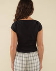 T-Shirt Brisa Boat Neck Noir NLT - Ex - voto