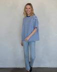 T-Shirt Cassandra Rayé Things Between Bleu - Ex - voto
