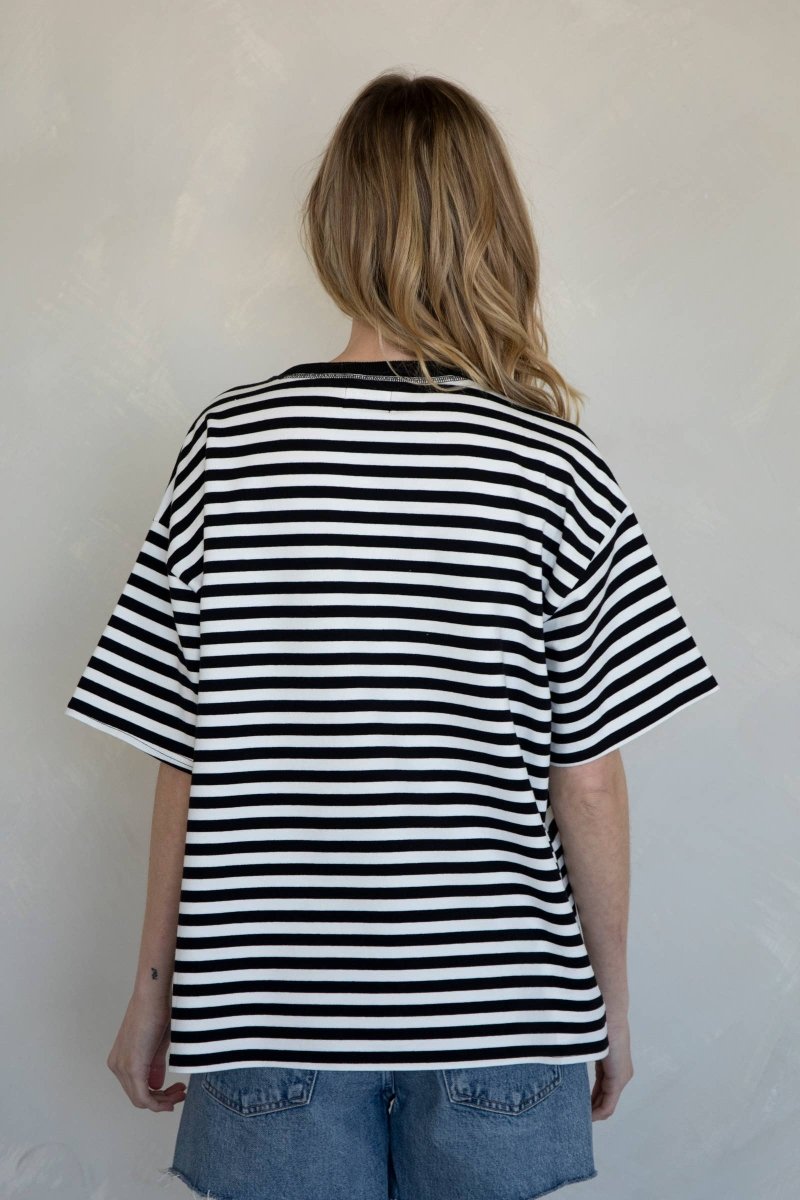T-Shirt Cassandra Rayé Things Between Noir - Ex - voto