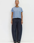 T-Shirt Chloe Bleu Col Brun Mod Ref - Ex-voto