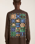 T-Shirt LS Patchwork Quilt Damson Madder - Ex - voto