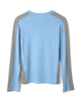 T-Shirt Manches Longues Romey Bleu et Gris Damson Madder - Ex - voto