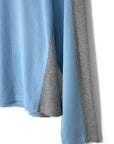 T-Shirt Manches Longues Romey Bleu et Gris Damson Madder - Ex - voto