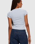 T-Shirt Micro Rib Bleu Clair Kuwalla - Ex - voto