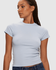 T-Shirt Micro Rib Bleu Clair Kuwalla - Ex - voto