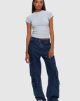 T-Shirt Micro Rib Bleu Clair Kuwalla - Ex - voto