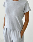 T-Shirt Pointelle Babe Gris Pâle Le Bon Shoppe - Ex-voto